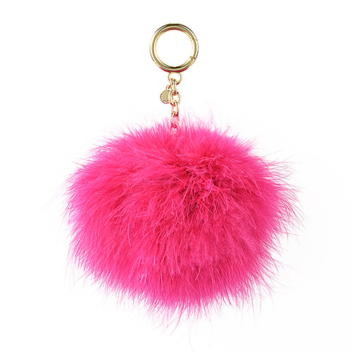 MICHAEL KORS CHARMS FUR POM POM毛球吊飾金屬鑰匙圈(桃紅)