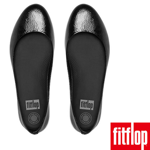 FitFlop PATENT芭蕾舞鞋黑色