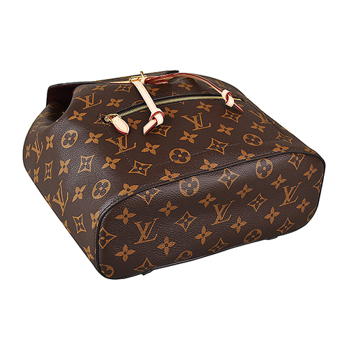 LV M43431 MONTSOURIS花紋LOGO Monogram帆布扣式後背包(紫)