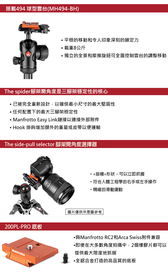 Manfrotto MKBFRLA-BH Befree ADV Alpha 腳架雲台套組(扳扣)