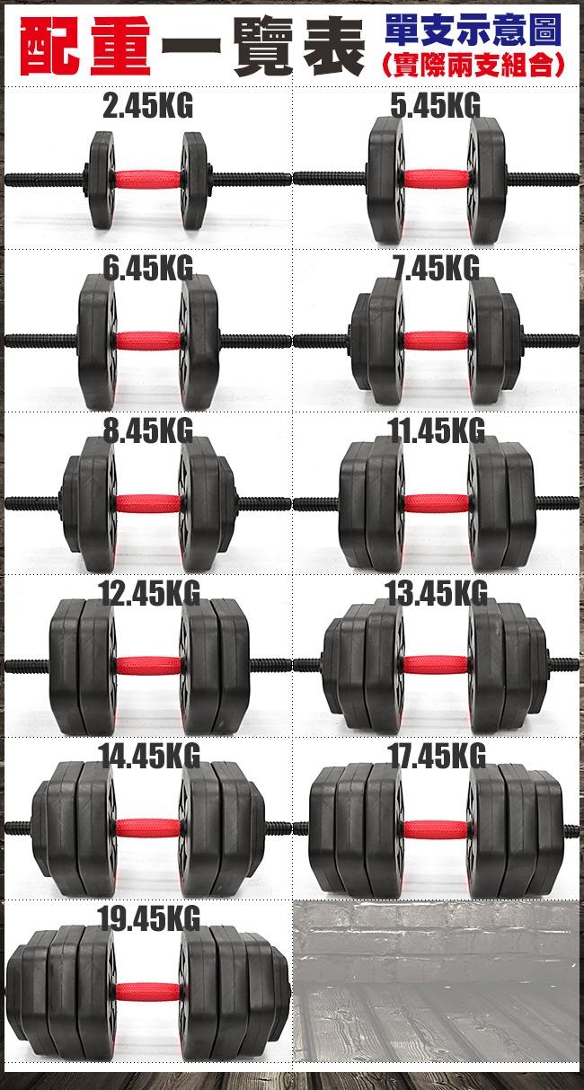 防滾40公斤六角啞鈴組合 可調式40KG啞鈴槓鈴
