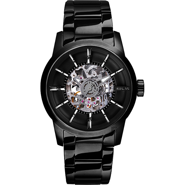 RELAX TIMERT-38J 黑鋼時尚鏤空機械錶(RT-38J-1)-黑/45mm