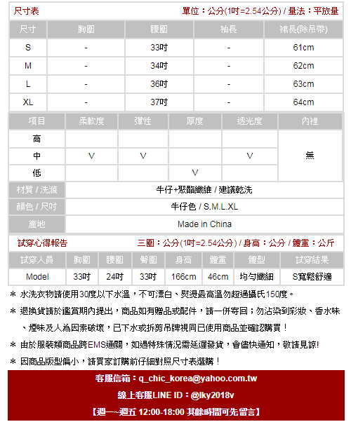 多口袋休閒牛仔吊帶裙 (牛仔色)-ROANN