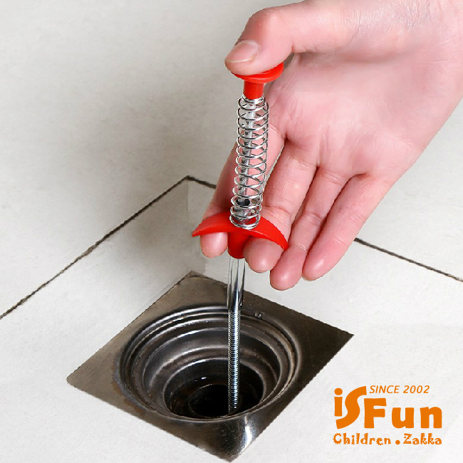 iSFun 水管疏通 不鏽鋼爪型彈性清潔棒60cm