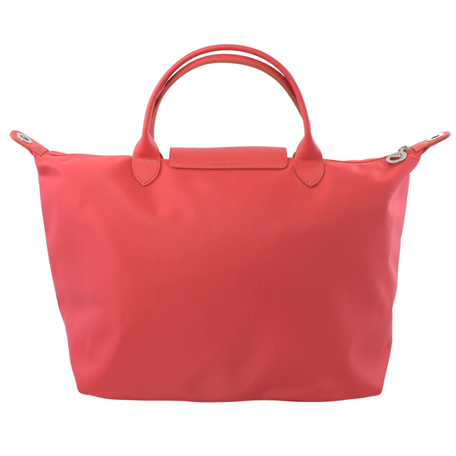 LONGCHAMP Le Pliage Neo厚尼龍短把兩用包(亮紅/M)