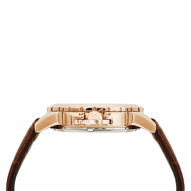 Manlike 曼莉萊克 藍寶石兩地時區限量腕錶【銀色/咖皮/白面】