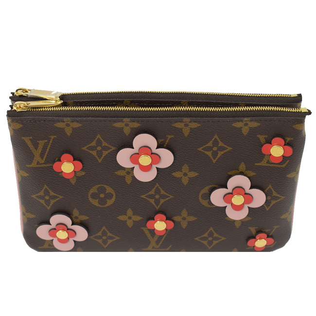 LV M63905 Pochette 小花裝飾雙層斜背鍊包