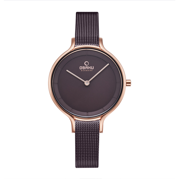 OBAKU 現代工業設計極簡曲線腕錶-棕(V228LXVNMN)/32mm