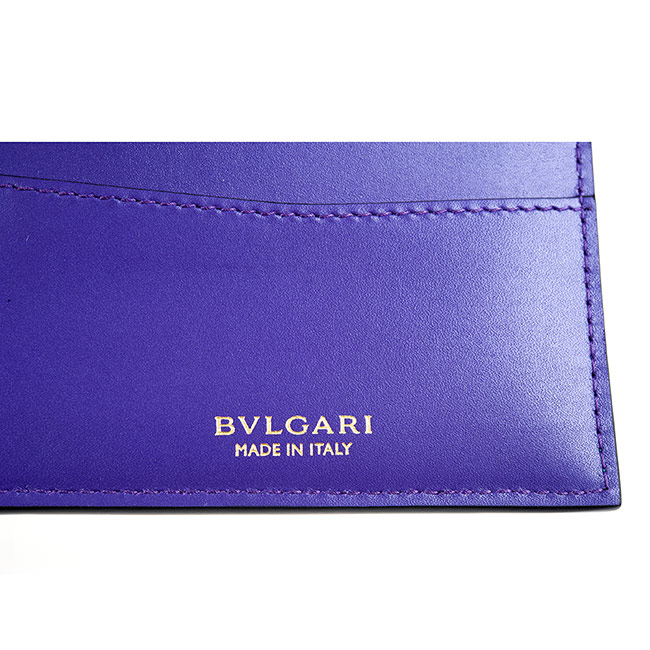 BVLGARI 寶格麗Serpenti系列小牛皮琺瑯蛇頭釦環對折短夾 (祖母綠)