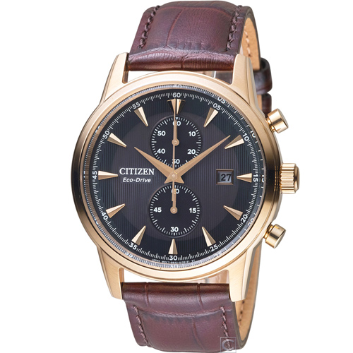 CITIZEN Eco-Drive 都會雅痞時尚腕錶(CA7008-11E)咖啡/43mm