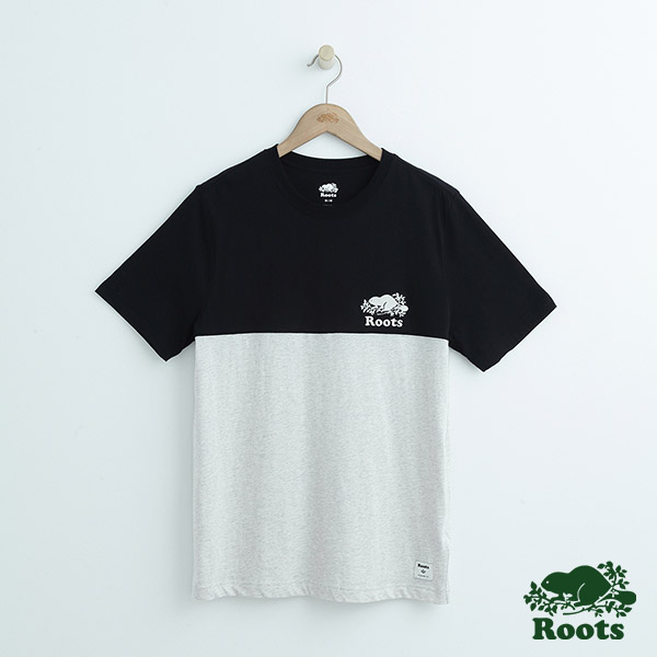 男裝Roots 色塊短袖T恤-黑