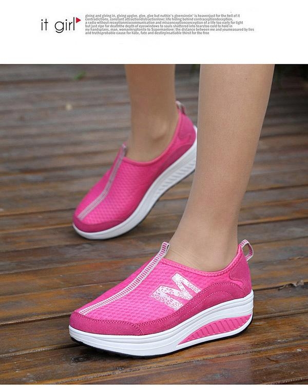 韓國KW美鞋館 馬卡龍M字母網面健走鞋-紅