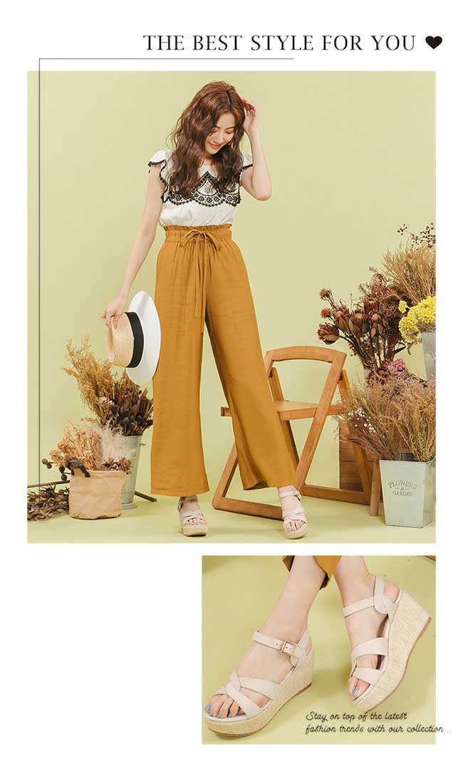 BESO 艷夏光陰 幾何楔型涼鞋~米