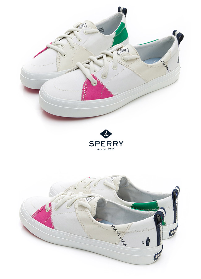 SPERRY BIONIC 撞色縫線拼接休閒鞋(女)-白色