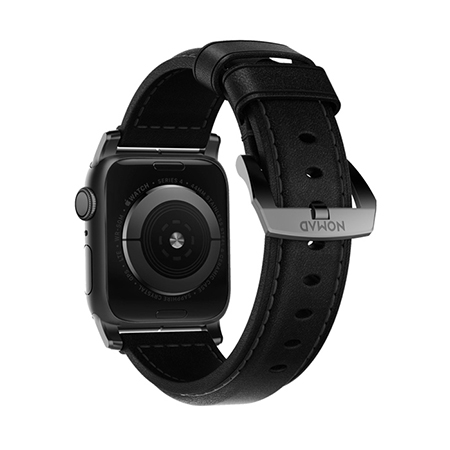 美國NOMADxHORWEEN Apple Watch 42/44 質樸黑皮革錶帶-經典黑