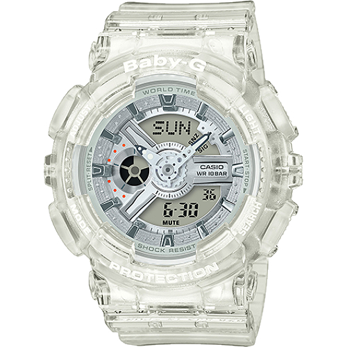 BABY-G 海洋雙顯女錶-珊瑚白(BA-110CR-7A)/43mm