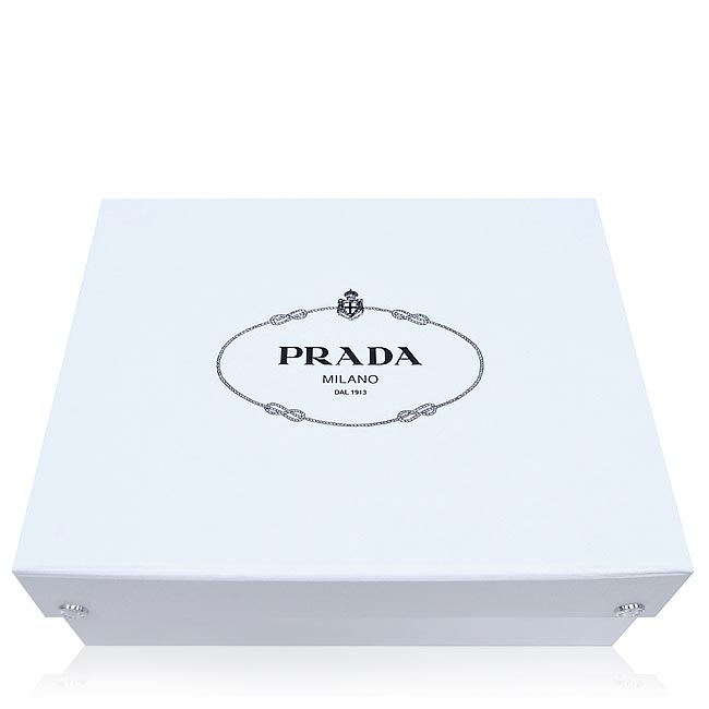 PRADA 星夜藍色素面純羊毛長版圍巾