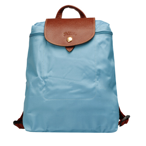 LONGCHAMP 經典Le Pliage系列摺疊暗釦/拉鍊後背包(極地色)