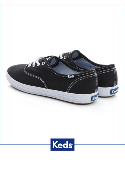 Keds 品牌經典綁帶休閒鞋-黑色