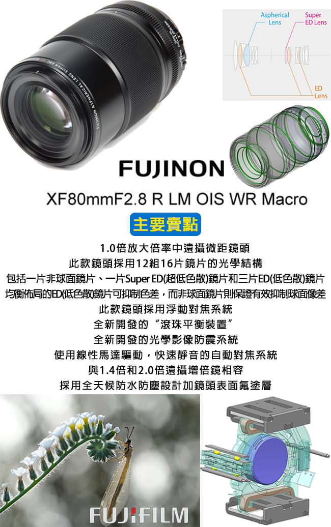 FUJINON XF80mmF2.8 R LM OIS WR Marco *(平輸)