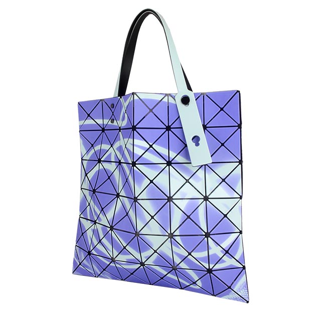 ISSEY MIYAKE 三宅一生BAOBAO霓光三角方格6x6透光手提包(紫)