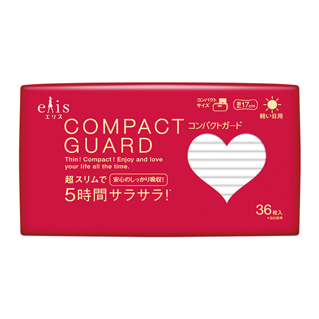 日本大王elis愛麗思COMPACT GUARD GO可愛日用超薄17cm (36片/包)