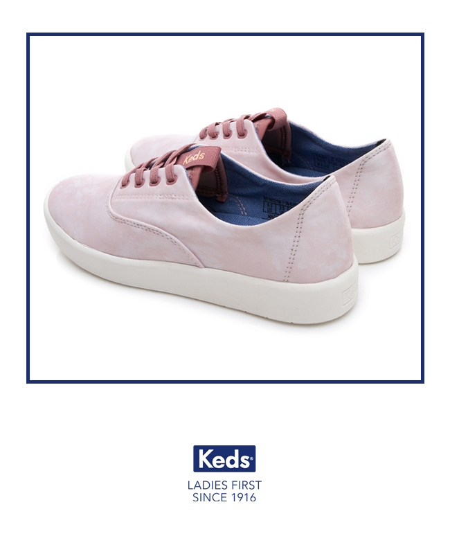 Keds STUDIO 輕量彈力手染風休閒鞋-淺粉