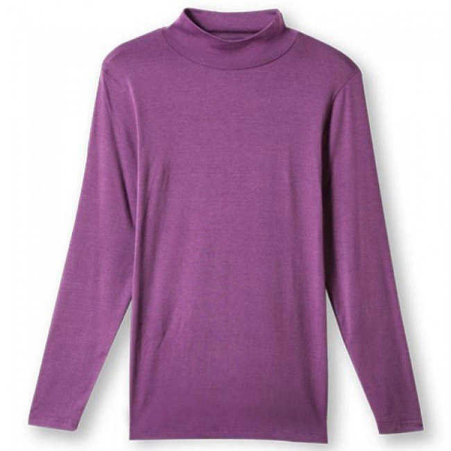 發熱衣 發熱長袖半高領衫(女) 紫色 MORINO
