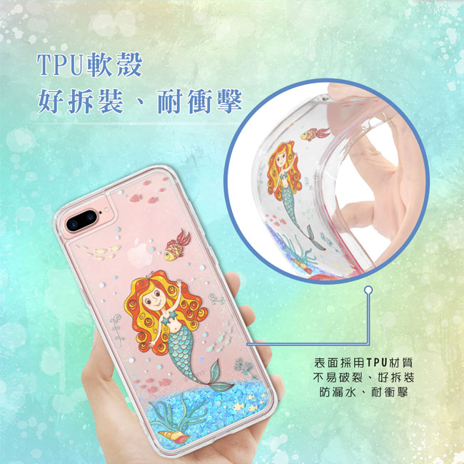 EVO CASE SAMSUNG Note 9 藍色亮片流沙手機軟殼 - 美人魚