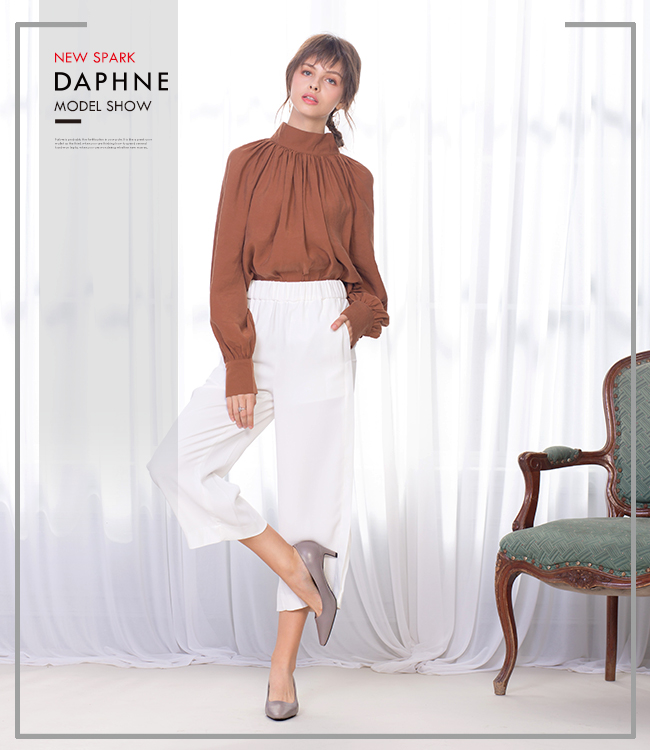 達芙妮DAPHNE 高跟鞋-簡約縫線個性斜跟高跟鞋-灰