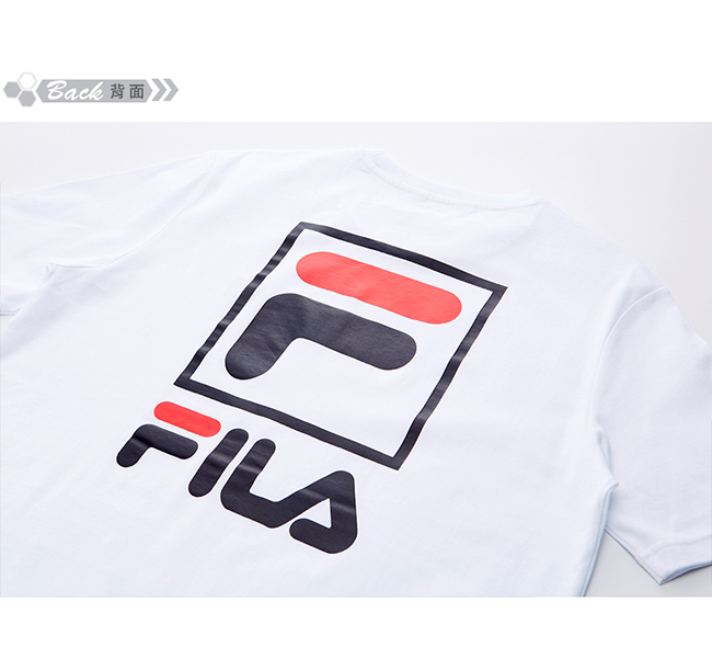 FILA 背面大LOGO圓領T恤-白色 1TET-1503-WT