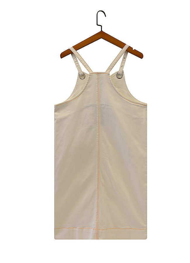 gozo 裝飾口袋簡約壓線吊帶裙(二色)