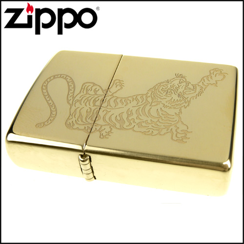 ZIPPO 美系~Tattoo Tiger-虎紋圖案光澤蝕刻加工打火機