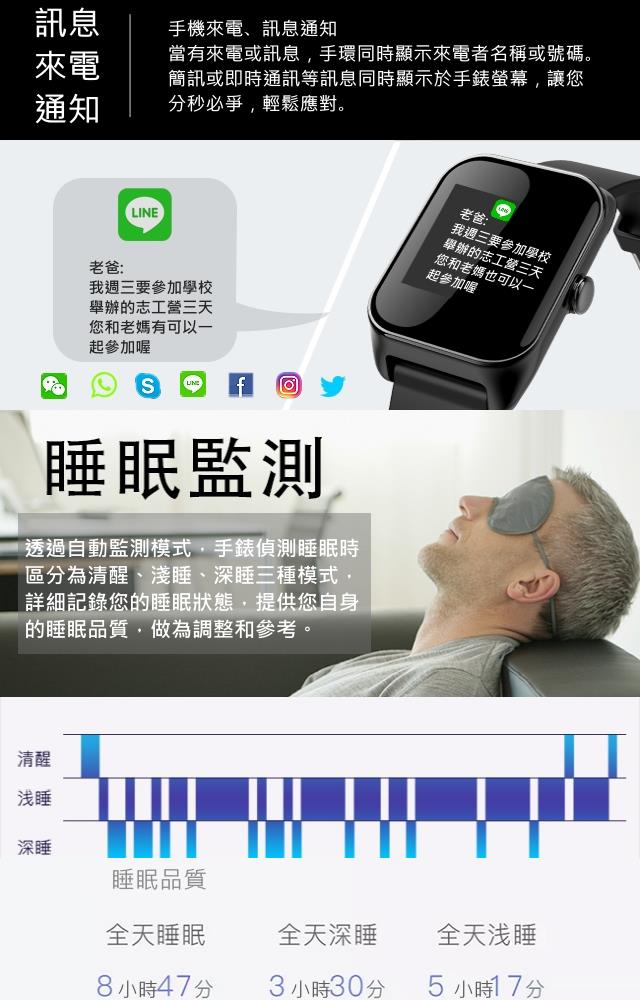 JSmax SW-C98 智慧多功能運動健康管理手錶(運動&健康數據監測)