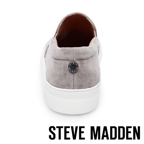 STEVE MADDEN-GILLS麂皮素面厚底懶人鞋-灰色