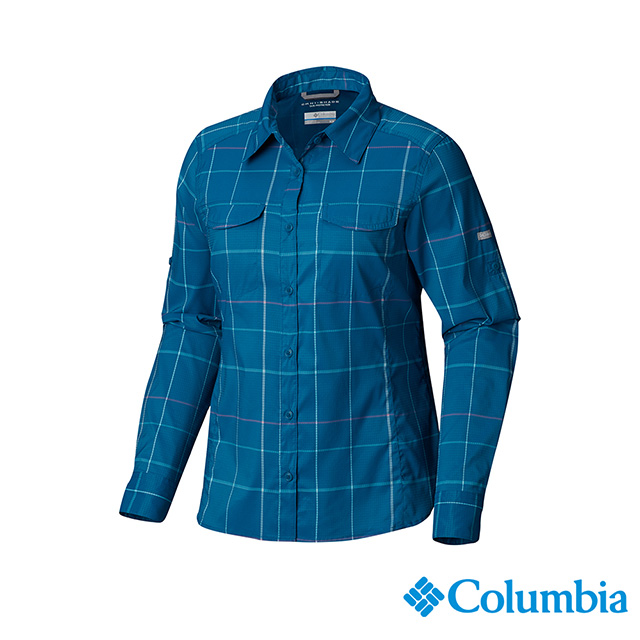 Columbia 哥倫比亞 女款-UPF40快排長袖襯衫-藍色格紋 UAK14980