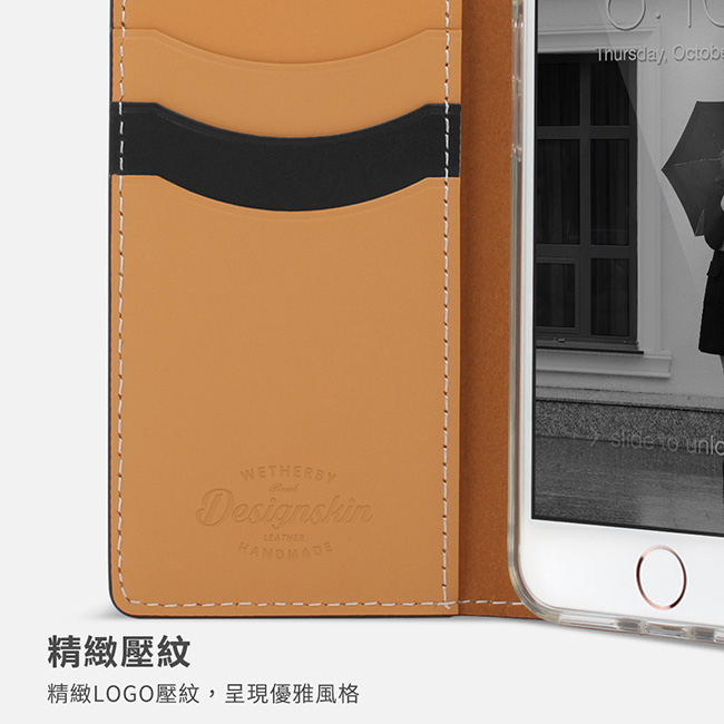 DesignSkin iPhone 8/7 義式精品真皮手機側掀皮套