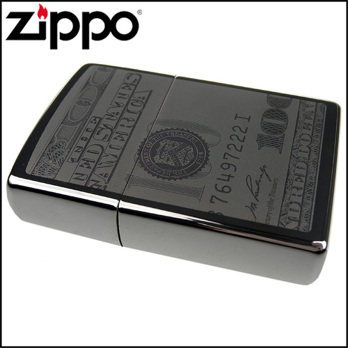 ZIPPO 美系~Currency Design-百元美鈔圖案正反兩面加工打火機