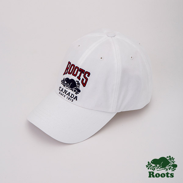Roots配件- 經典LOGO棒球帽-白