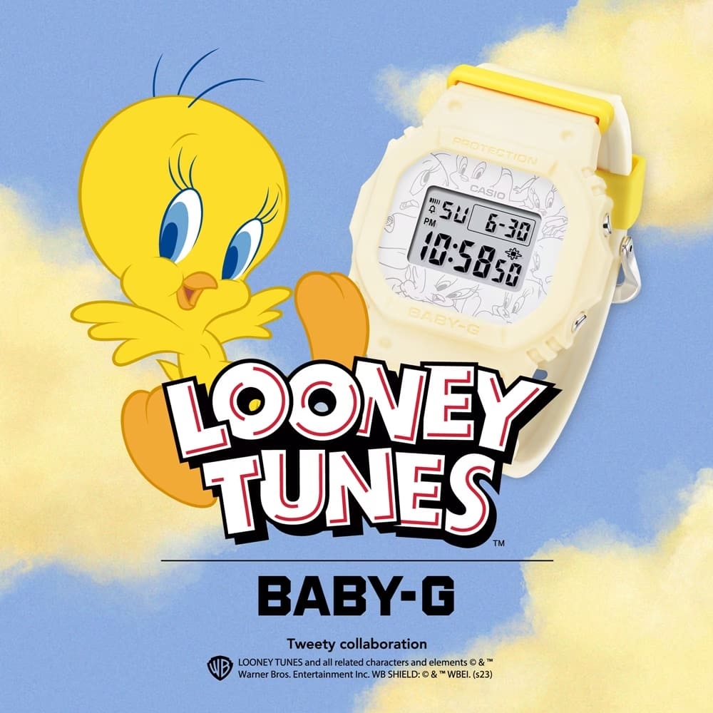 CASIO 卡西歐BABY-G x 崔弟TWEETY 限量聯名俏皮可愛經典方型BGD-565TW