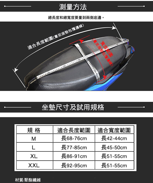 【博士韋爾 】3D蜂巢散熱清涼立體網套 機車坐墊