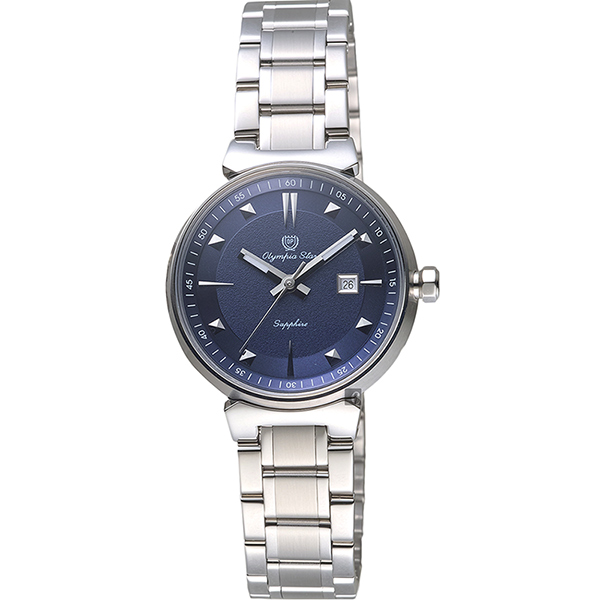 Olympia Star奧林比亞 尊爵石英女錶-藍x銀/29mm