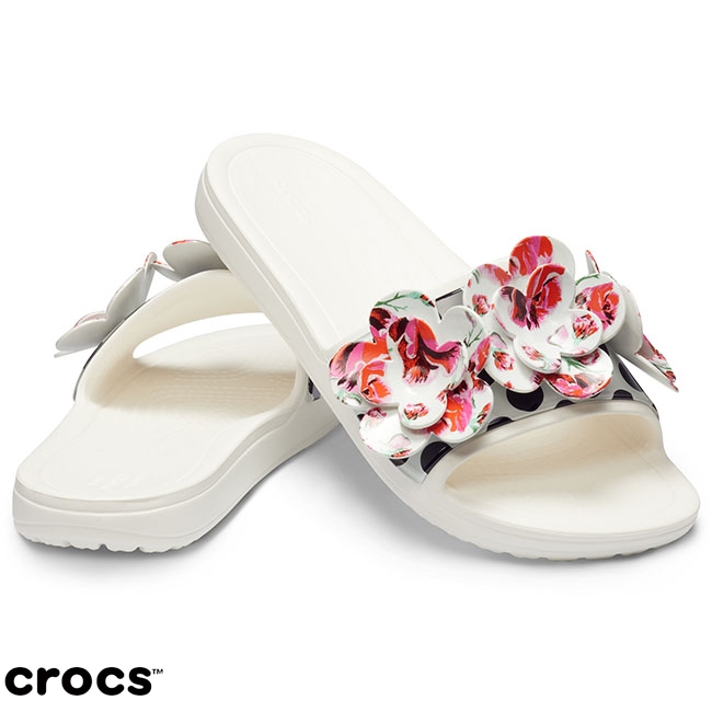 Crocs 卡駱馳 (女鞋) 永恆系列思瓏玫瑰涼拖 205256-100