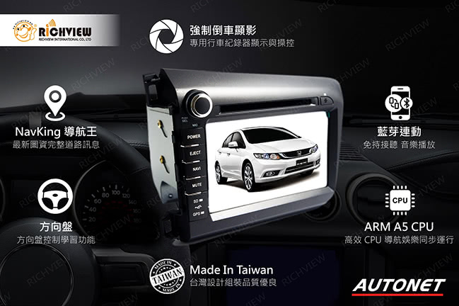 CIVIC9 CIVIC9.5 AUTONET 專用汽車音響主機 藍芽 導航 影音 多功能