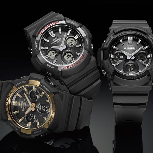 G-SHOCK 太陽能銀黑雙顯男錶(GAS-100-1A)/52mm