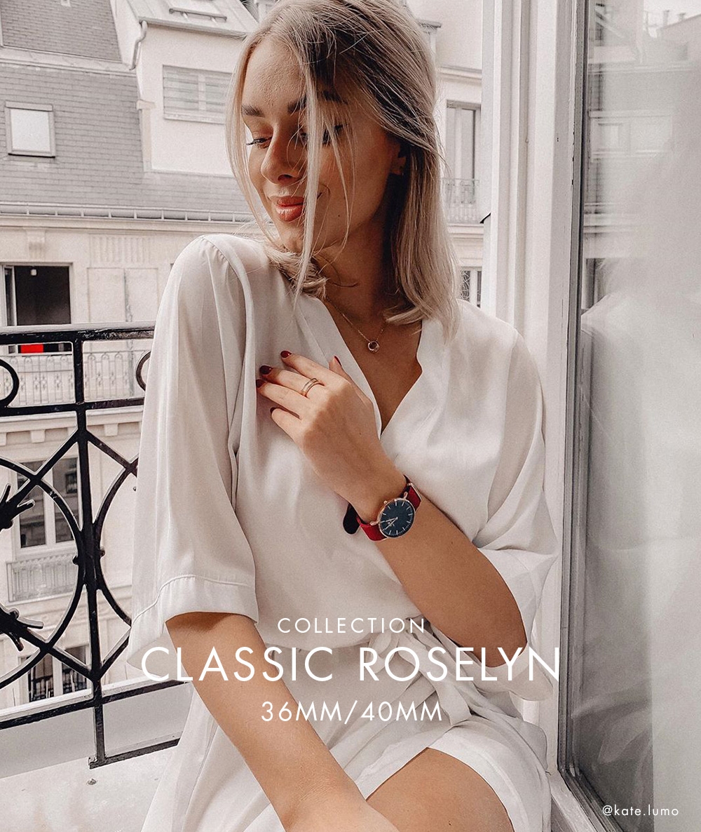 Daniel Wellington DW 手錶Classic Roselyn 40mm玫瑰紅織紋錶