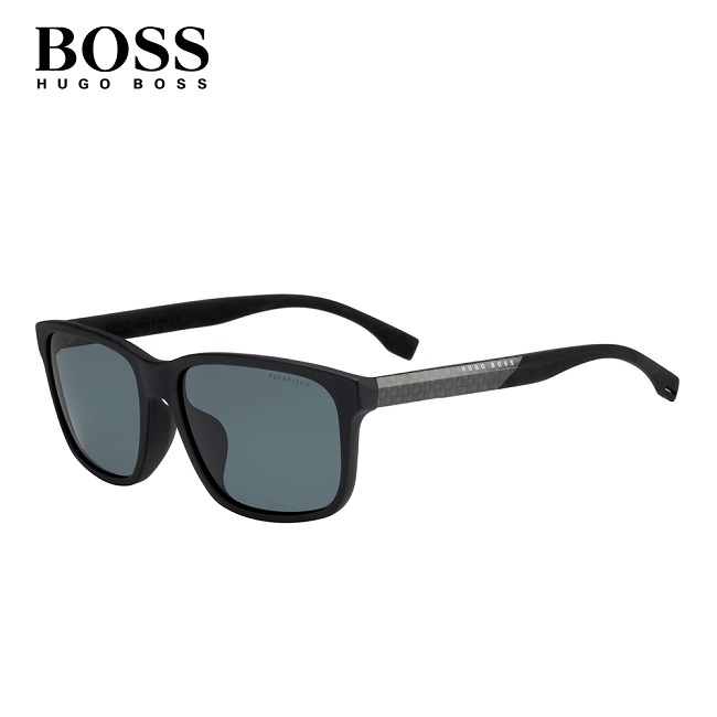 HUGO BOSS- BOSS 0858/F/S 方框太陽眼鏡 銀黑色