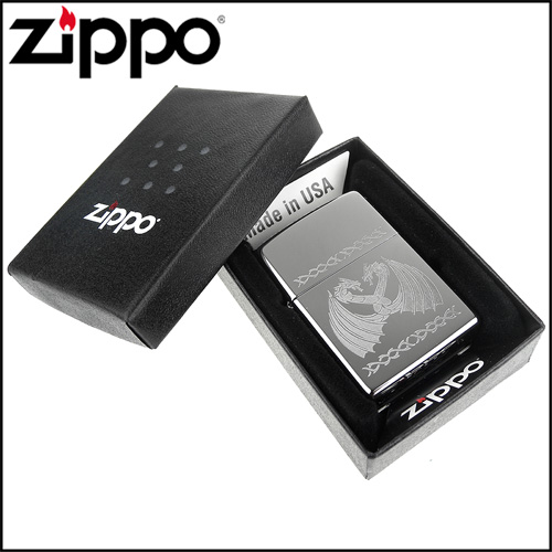 ZIPPO 美系~Dancing Dragons-雙龍共舞圖案設計打火機