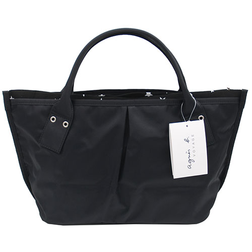 agnes b. 繽紛星星內裡品牌字母b LOGO水餃包(小/黑)