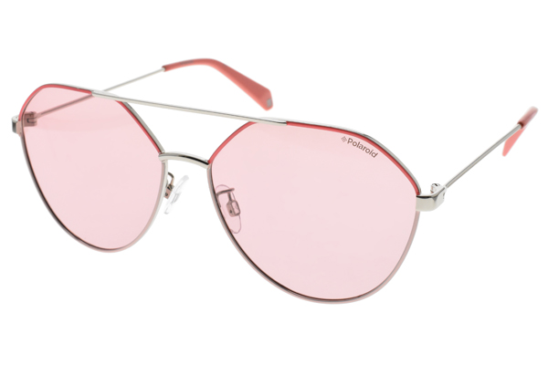 Polaroid 偏光太陽眼鏡 少女時尚款/粉銀 #PLD6059FS 35J0F